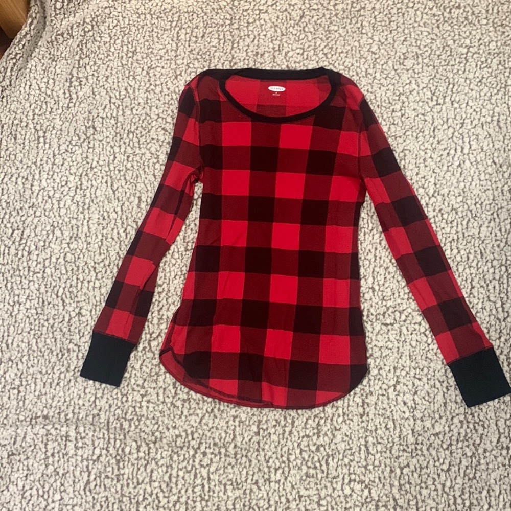 Red Lumberjack plaid long sleeve top